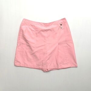 NWT Izod Baby Pink High Waisted Schoolgirl Mini Tennis Skort Snap Button Up M L
